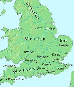 Территории англо-саксонских племен в Англии